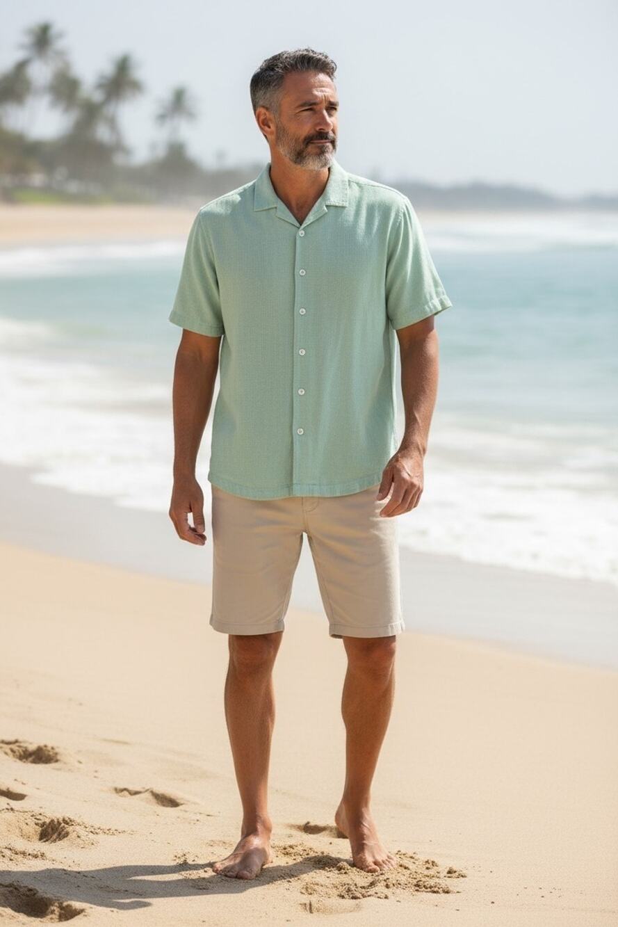 C.O.F. Studio - Relaxed Camp Shirt - Wavy Twill Primavera Men Size M